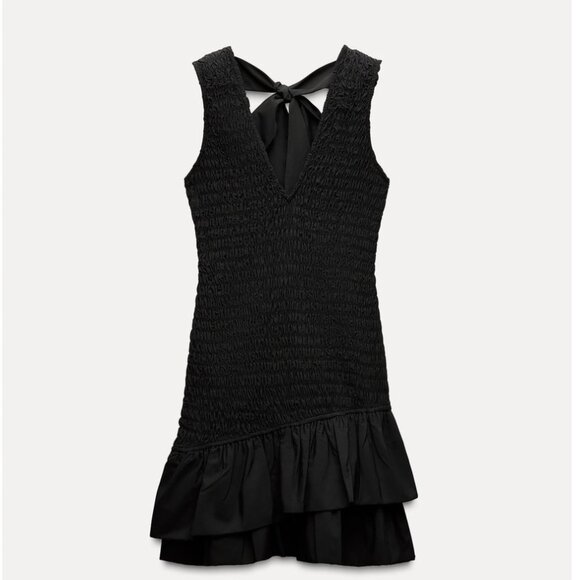 ZARA SHORT POPLIN DRESS WITH RUFFLES SIZE M NWT - Picture 6 of 6
